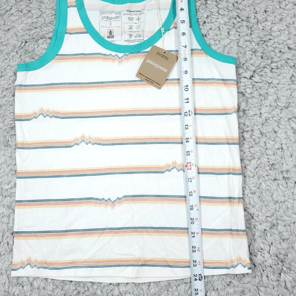 Patagonia Ridge Rise Stripe Repeat Organic Cotton Tank Top Women's Size Small - Picture 6 of 7